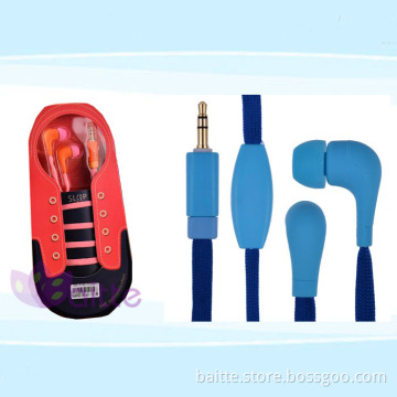 2014 hottest sale shoelace earphone with colorful ,in-ear style
